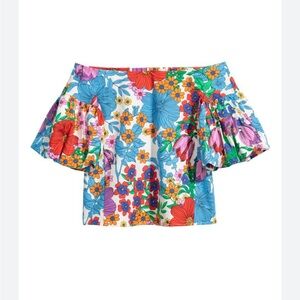 H&M NWT women’s off the shoulder blouse floral garden blouse size 12